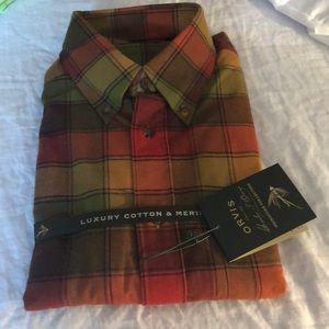 Men’s long sleeve Orvis plaid shirt